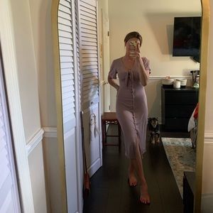 Purple Button Down Dress